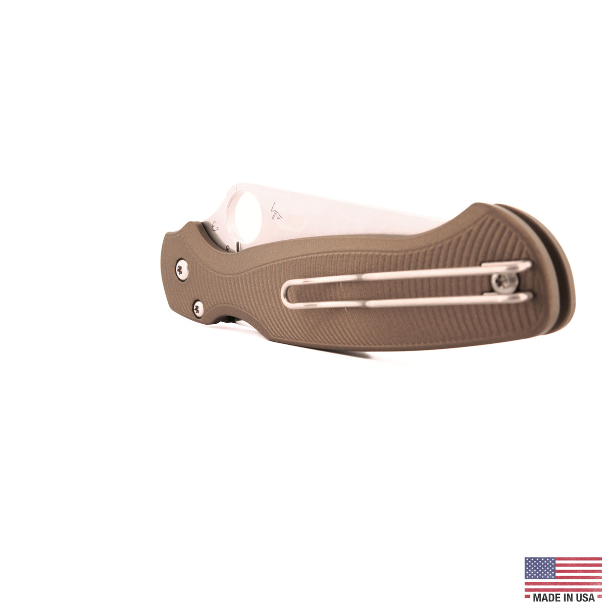 Aimfront Burnt Bronze Cerakote Flow Path aluminum scales for Spyderco Para 2 Lightweight - detail product photo