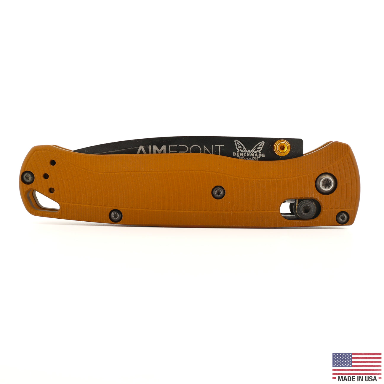 Benchmade Bugout 535 aluminum scale, Burnt Coyote anodize, Flow Path pattern