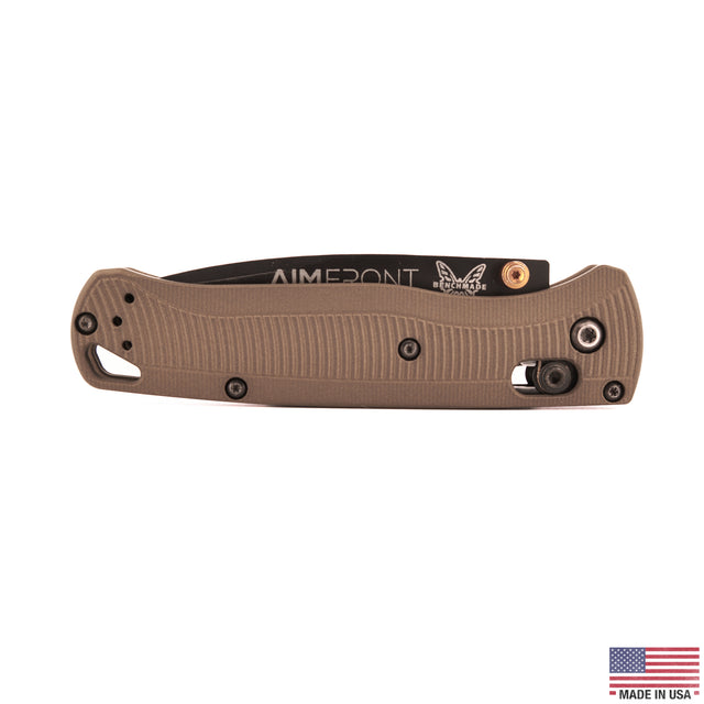 Aimfront Burnt Bronze Cerakote Flow Path aluminum scales for Benchmade Bugout 535 - main product photo