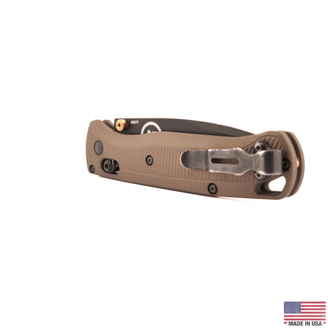 Aimfront Burnt Bronze Cerakote Flow Path aluminum scales for Benchmade Bugout 535 - detail product photo