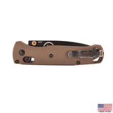 Aimfront Burnt Bronze Cerakote Flow Path aluminum scales for Benchmade Bugout 535 - angled detail product photo