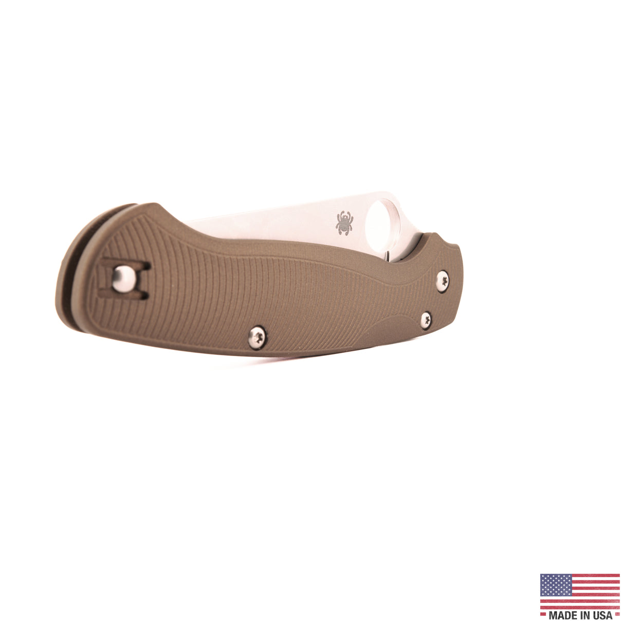 Aimfront Burnt Bronze Cerakote Flow Path aluminum scales for Spyderco Para 2 Lightweight - reverse side product photo