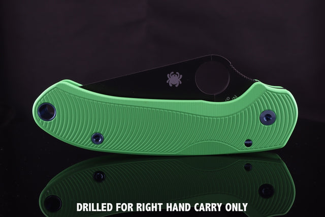 Spyderco Para 3 aluminum scale, Cerakote in Parakeet Green