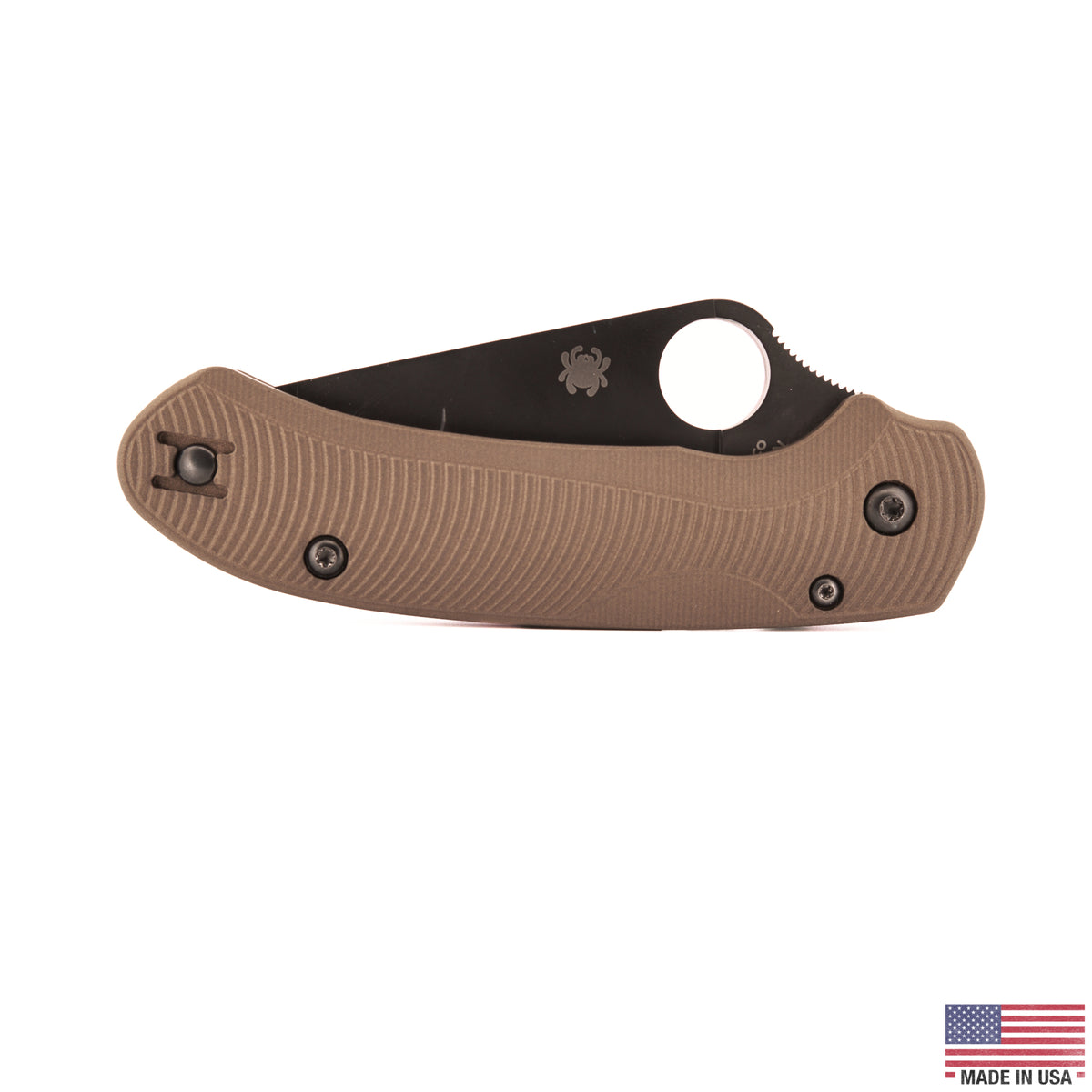 Aimfront Burnt Bronze Cerakote Flow Path aluminum scales for Spyderco Para 3 Lightweight - main product photo
