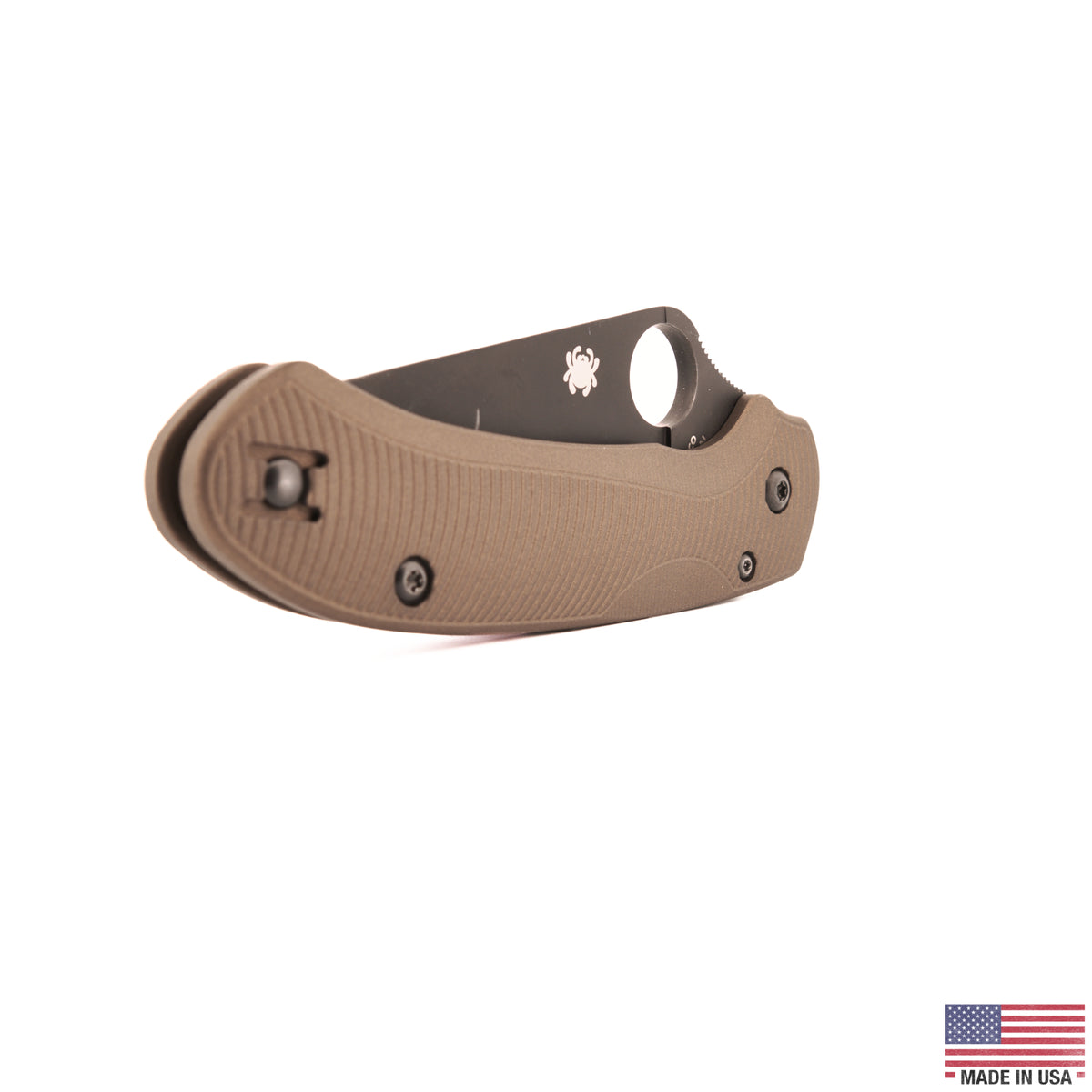 Aimfront Burnt Bronze Cerakote Flow Path aluminum scales for Spyderco Para 3 Lightweight - reverse side product photo