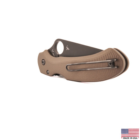 Aimfront Burnt Bronze Cerakote Flow Path aluminum scales for Spyderco Para 3 Lightweight - detail product photo