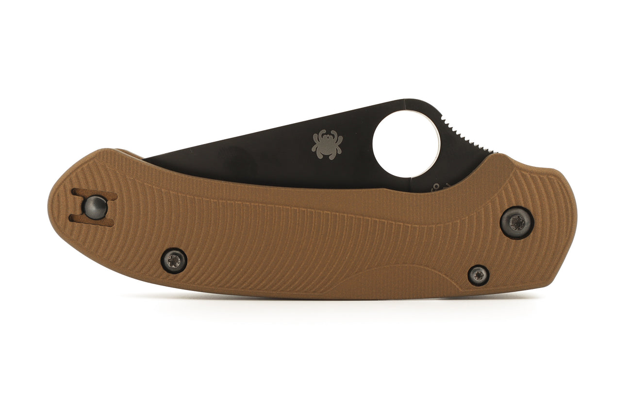 Spyderco Para 3 LW aluminum scale, Cerakote in Burnt Bronze